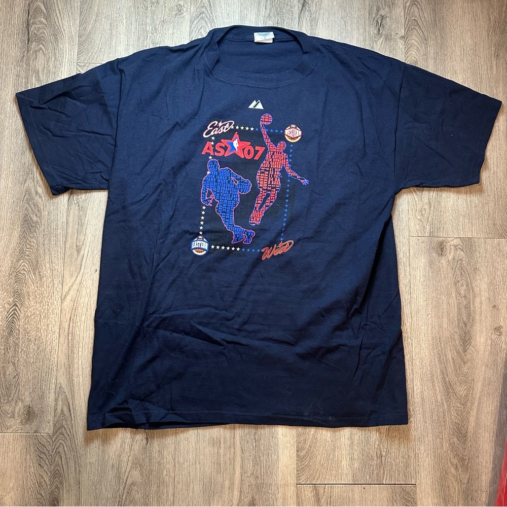 NBA All Star Game Shirt Mens XL Navy Blue NBA Basketball 2007 East‎ West Roster